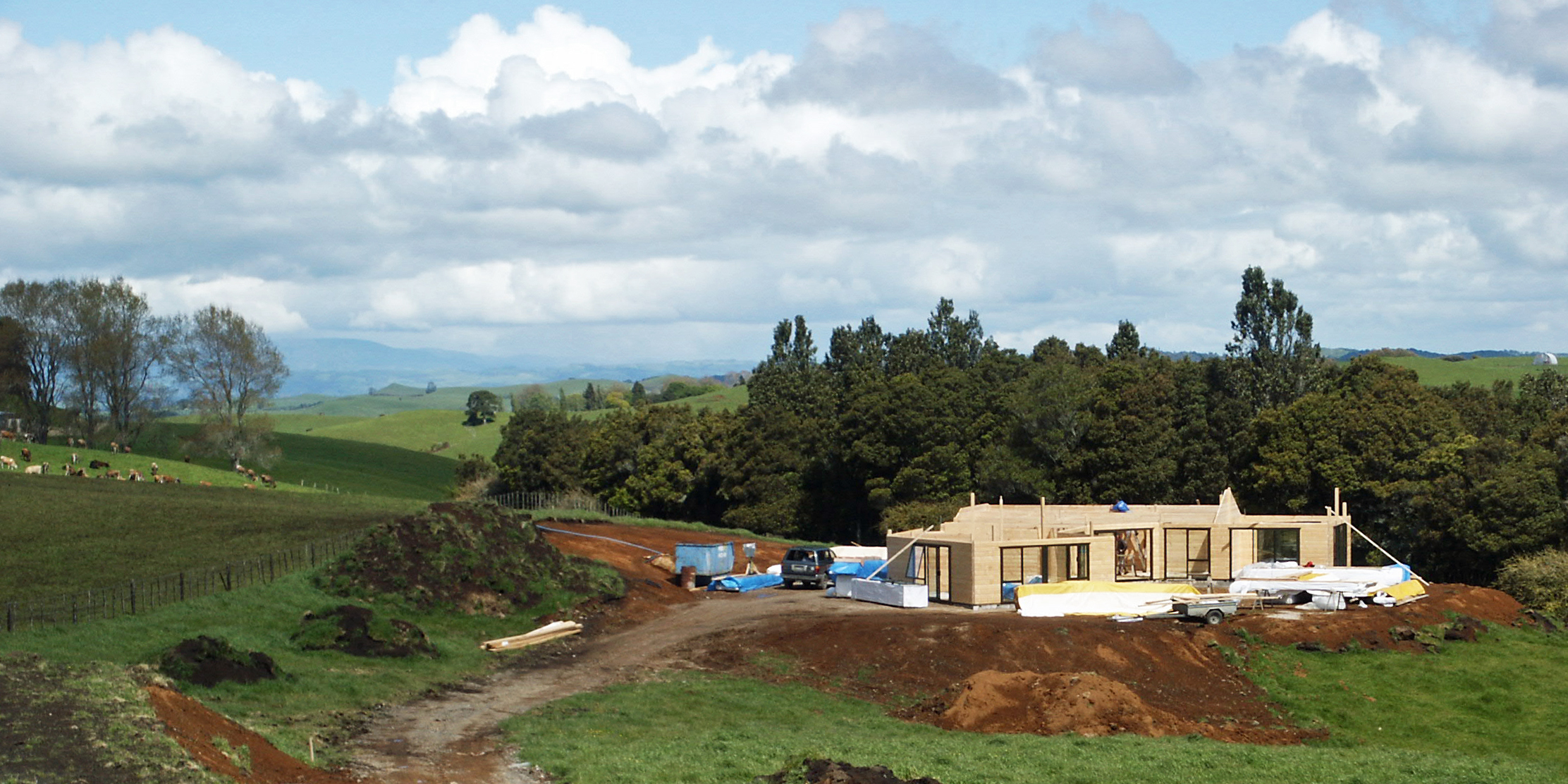 It is the 29th of October. A concrete foundation is in place and our house is going up at breakneck speed.