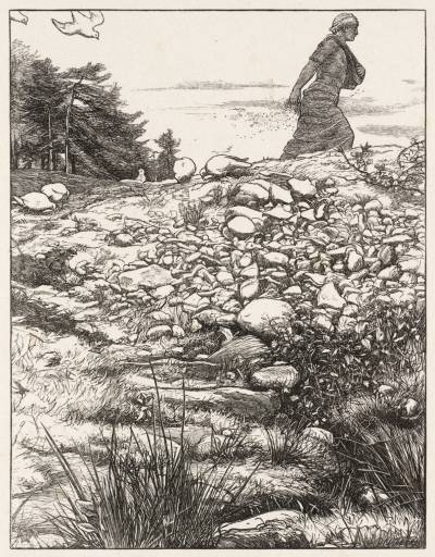 Sower and Seed by Millet reminds me of the woman casting peanuts and seeds as she walks along the path.