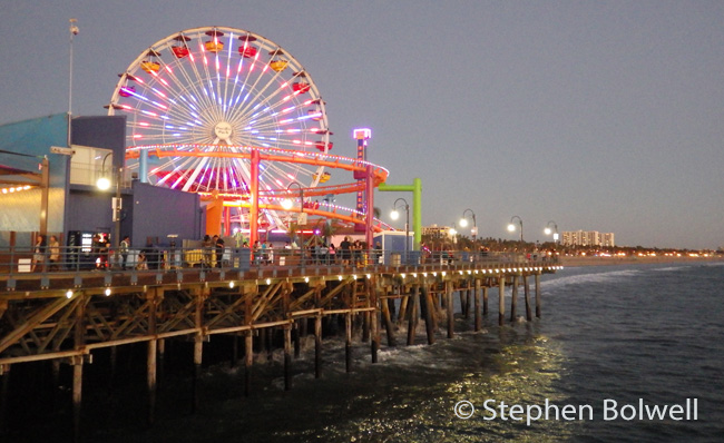 Pacific Park with it's ferris wheel and rides is a major attraction.