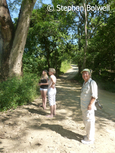 Our guide Geraldo, birdwatching with my wife and daughter.