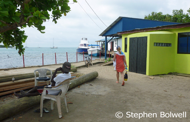 Alice makes her way to the dock for her diving trip.